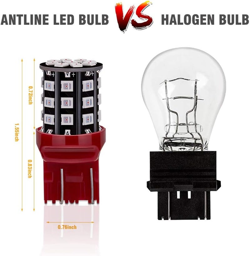 Antline 7443 7440 T20 992 7441 7444 W21W LED Bulbs Brilliant Red, 12-24V Super Bright 800 Lumens Replacement for Tail Brake Lights, Turn Signal Lights, Parking Light (Pack of 4) - Image 4